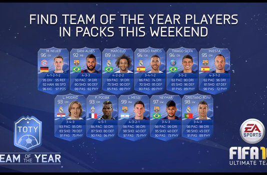 EA anuncia el TOTY para el modo Ultimate Team de Fifa 16