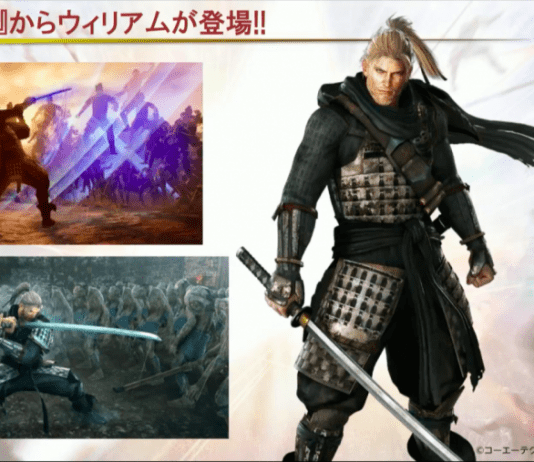 William, del aclamado juego de acción 'NIOH', se prepara para la batalla en 'Musou Stars'
