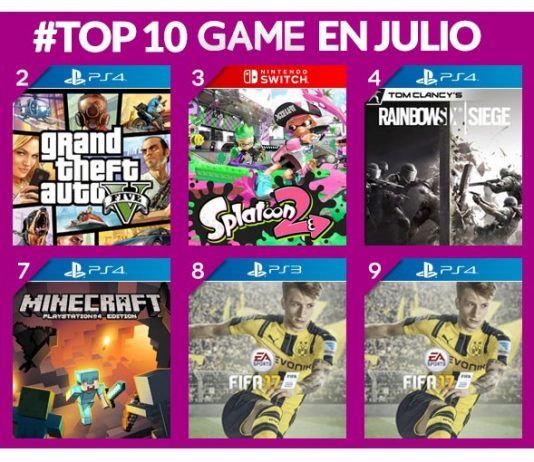 Estos son los juegos más vendidos de Julio de 2017 en GAME