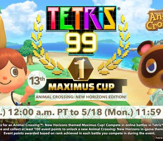 Tetris 99 celebrará un evento dedicado a Animal Crossing: New Horizons