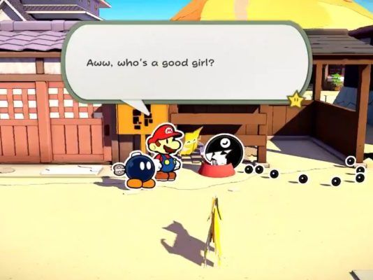 Paper Mario: The Origami King nos permitirá acariciar a los Chain Chomp