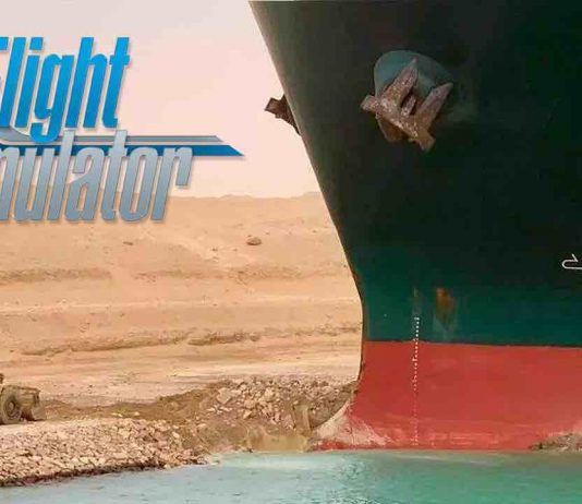 Troleo épico: Un mod de Microsoft Flight Simulator recrea el bloqueo del Canal de Suez