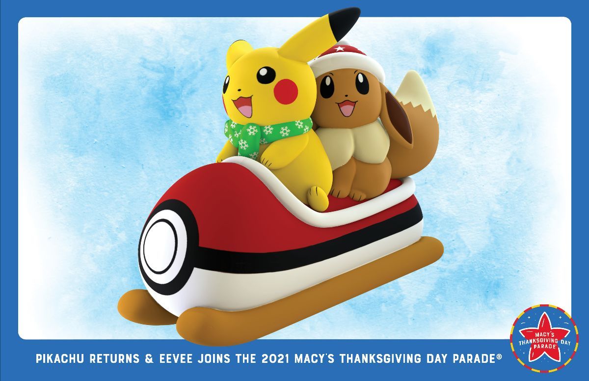 Pikachu e Eevee desfilarán en el día de Acción de Gracias de Macy's