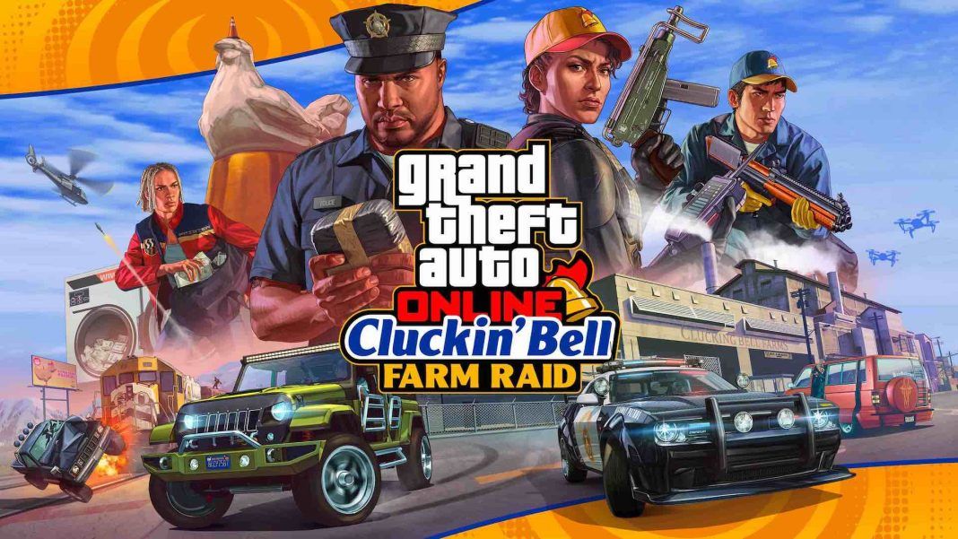 GTA Online - Cluckin' Bell Farm Raid Key Art