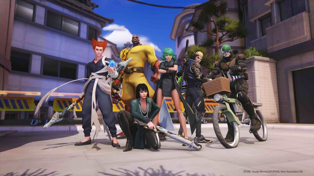 Overwatch 2 y One-Punch Man art