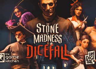 El juego de mesa The Stone of Madness - Dicefall llega a Gamefound