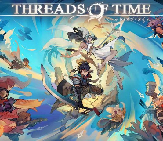 Threads of Time detalla tres de sus personajes: Uno viene de la prehistoria, otro del futuro...